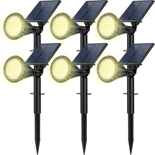 Miniatura 12 de Focos solares para exteriores, cambio de color, 7 modos/14 luces LED solares para exteriores, impermeables, RGB multicolor, luces solares