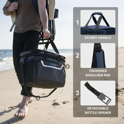 Miniatura 5 de EVERFUN Small Compact Cooler Bag 24/48 Can Insulated Lunch Box Double Deck Soft Leak-Proof Waterproof Collapsible Ice Chest for Men Women Work