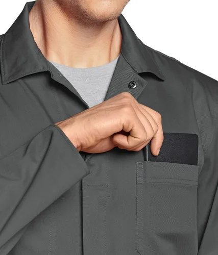 Miniatura 5 de CQR - Overol para hombre con manga corta, cremallera frontal, múltiples bolsillos, resistente a las manchas y a las arrugas