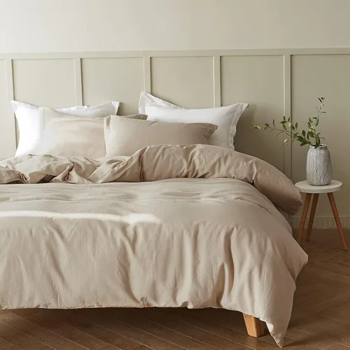 Miniatura 5 de Simple&Opulence - Juego de funda de edredón de lino francés 104"x 92" - 5 piezas (1 funda de edredón, 4 fundas de almohada) - Mezcla de lino natural