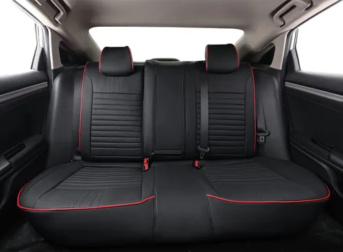 Miniatura 10 de EKR - Fundas de asiento de automóvil a la medida para Honda Civic Sedan, Sport, LX - Cuero sintético (negro)