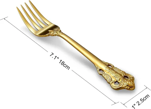 Miniatura 2 de KEAWELL Juego de 4 tenedores de ensalada de lujo, acero inoxidable 18/10, 7 pulgadas, aptos para lavavajillas, pulido espejo, juego de tenedores