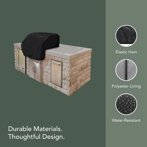 Miniatura 3 de Covermates Cubierta de parrilla incorporada, material ligero, resistente a la intemperie, dobladillo elástico, parrilla y calefacción, 30 pulgadas