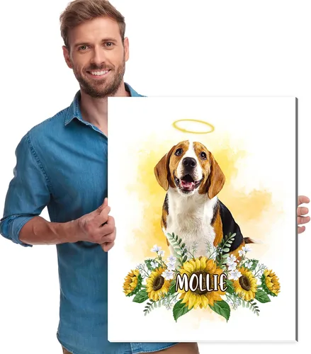 Miniatura 16 de Artsadd Impresión conmemorativa personalizada de retrato de mascotas, regalos artísticos hechos en Estados Unidos, lienzo de memoria personalizado
