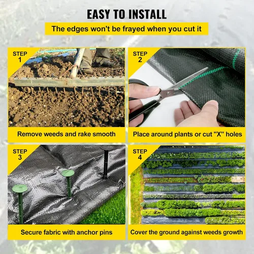 Miniatura 5 de Happybuy - Funda para suelo de tela geotextil resistente, no tejida para invernadero comercial, jardín, barrera, tapete para bloqueo
