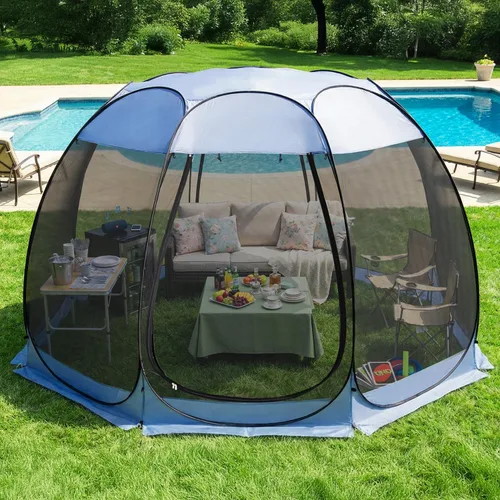 Miniatura 22 de Alvantor Tienda de campaña desplegable para casa, cenador instantáneo al aire libre con mosquitera y protección solar UPF 50+, refugio portátil