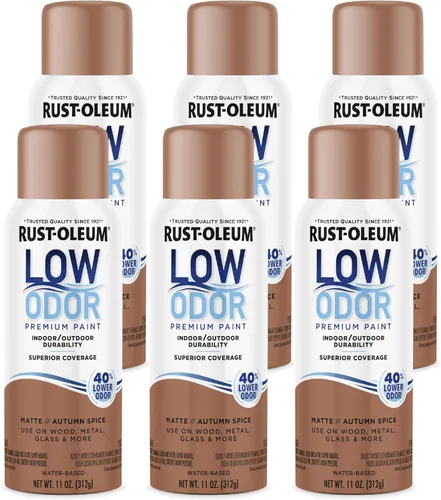 Miniatura 64 de Rust-Oleum Pintura en aerosol prémium de bajo olor, 11 onzas, concha marina brillante, paquete de 6 Seashell