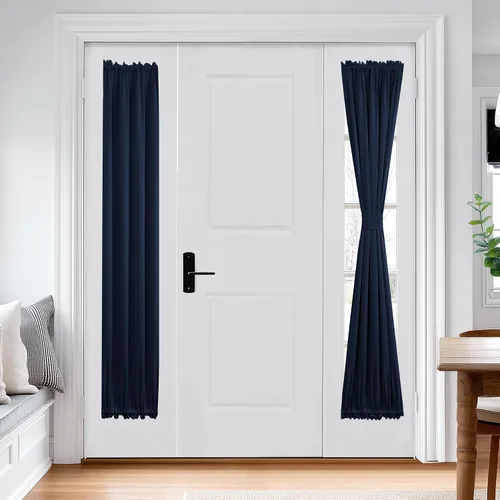 Miniatura 41 de Cortina térmica para puerta con bolsillo para barra, opacas, tratamiento de ventanas con ojales y ojales Deconovo 1 panel