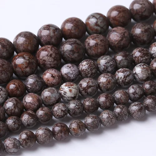 Miniatura 50 de 32 piezas de cuentas de piedra de jade de rodonita roja natural de 12 mm, cuentas sueltas redondas de piedra para fabricación de joyas, energía Jade