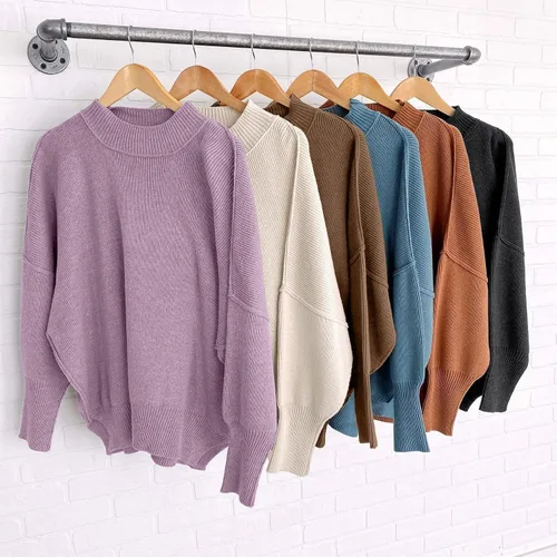 Miniatura 8 de ZESICA Women's 2024 Fall Casual Long Sleeve Crew Neck Side Slit Oversized Ribbed Knit Pullover Sweater Tops