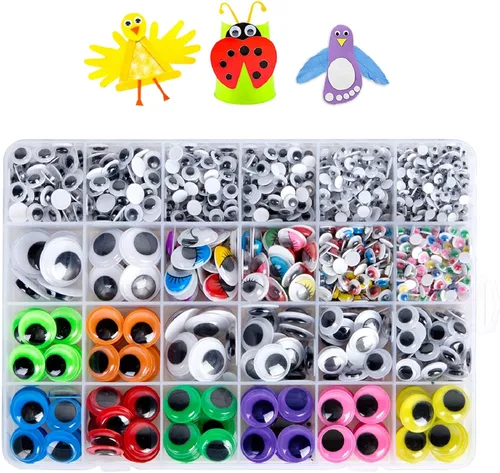 1680 piezas de Ojos Saltones Autoadhesivos, para Pegatinas de Manualidades Ojos de Múltiples Colores y Tamaños para Bricolaje por ZZYI 1680 unidades