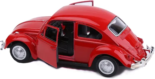 Miniatura 8 de Berry President 1967 Clásico Beetle Bug Vintage 1/32 Escala Diecast Metal Tire de Coche de Juguete Modelo para Regalo/Niños (ROJO)
