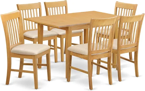 Miniatura 14 de East West Furniture NOFK5-MAH-C - Juego de mesa y sillas de cocina de 5 piezas, incluye una mesa de comedor rectangular con hoja de mariposa y 4