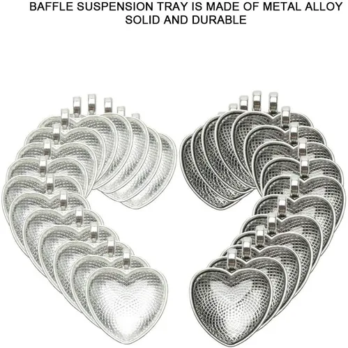 Miniatura 2 de Colgante en forma de corazón, 60 bandejas colgantes en forma de corazón, ajuste de base con cristal