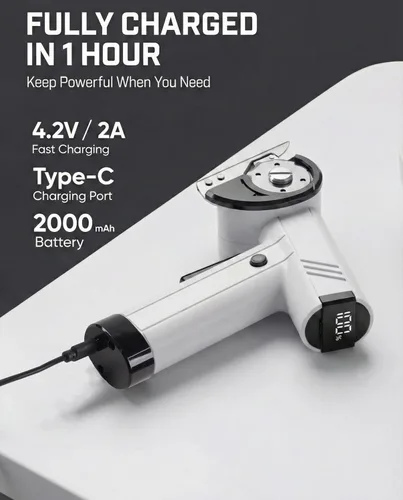 Miniatura 7 de Tijeras eléctricas inalámbricas, cortador de cajas eléctrico de 420 RPM con pantalla LED, 4 velocidades, USB-C recargable, capacidad de 7/16