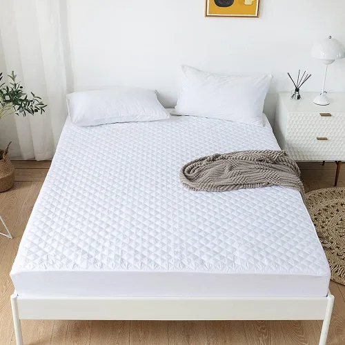 Miniatura 13 de vctops Sábana bajera acolchada impermeable, protector de colchón ultra suave, elástico y ajustable con bolsillo profundo (amarillo, matrimonial)