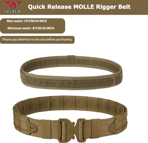 Miniatura 3 de YAKEDA Molle - Cinturón de batalla con accesorios – Cinturón táctico de combate Airsoft resistente (8 piezas)