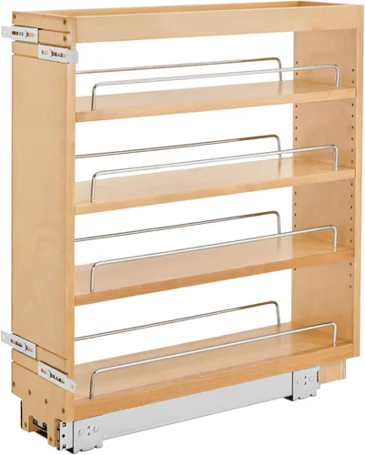 Miniatura 7 de Rev-A-Shelf Organizador de almacenamiento de gabinete de cocina extraíble de 14 pulgadas con rieles deslizantes, estante de especias de despensa