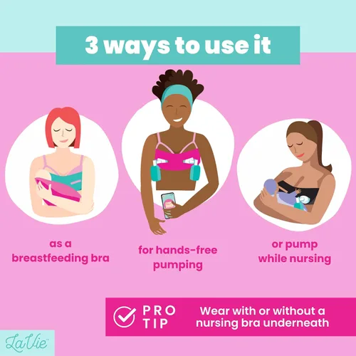 Miniatura 5 de Brasier de bombeo manos libres, brasier de extractor de leche para bombas de lactancia materna para mujeres, bustier de bombeo manos libres