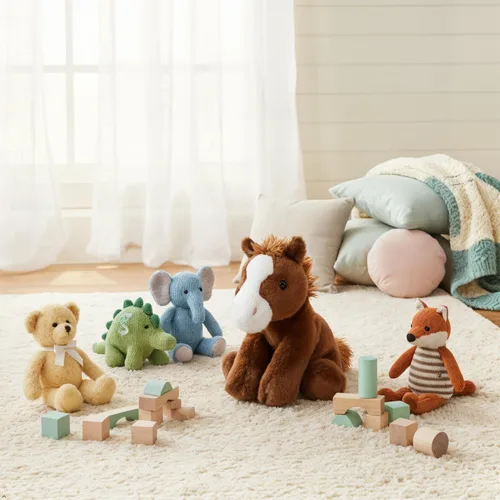 Miniatura 6 de The Petting Zoo - Peluche de caballo flácido, juguete de peluche para niños, animales salvajes Wild Onez, juguete de peluche de caballo 8 pulgadas