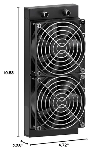 Miniatura 7 de Clyxgs Radiador de refrigeración por agua, radiador intercambiador de calor de aluminio de 12 tubos con ventilador para PC, CPU, computadora