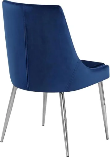 Miniatura 4 de Meridian Furniture Karina Collection Modern - Silla de comedor tapizada de terciopelo contemporánea con patas de metal resistentes, juego de 2, 19.5