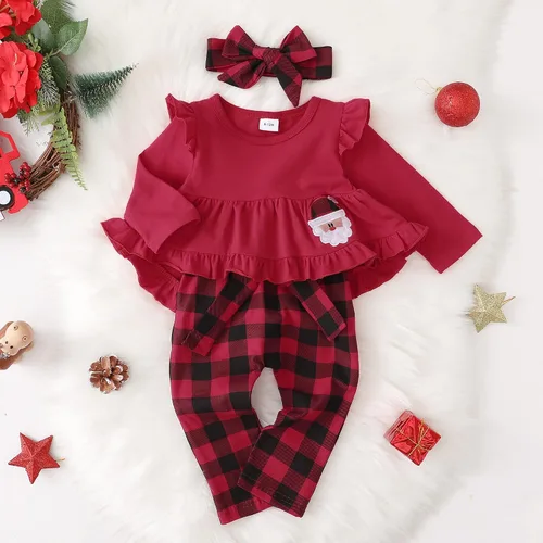Miniatura 79 de Kucnuzki Conjunto de ropa para bebé niña pequeña, camisa de manga con volantes, pantalón floral, ropa de otoño e invierno para niña