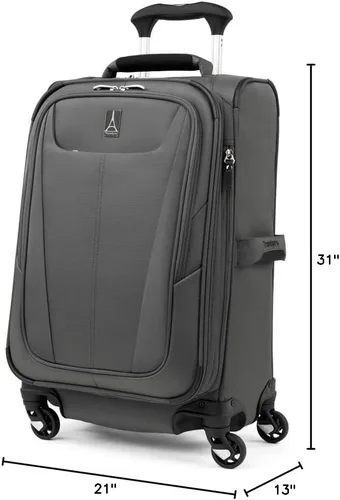Miniatura 277 de Travelpro Maxlite 5 - Juego de 2 piezas de equipaje de mano de tela, expandibles con 4 ruedas giratorias, bolso blando para debajo del asiento, Negro