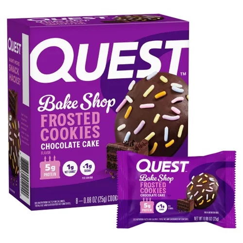 Miniatura 11 de Quest Nutrition Frosted Cookies Twin Pack, Pastel de Cumpleaños, 1g de Azúcar, 10g de Proteína, 2g de Carbohidratos Netos, Sin Gluten, 8