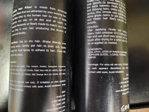 Miniatura 3 de Fibras de cabello Finally Hair en botella, 4.1 onzas Frasco con pulverizador para fijar fibras del cabello, Caoba