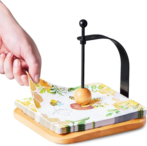 Miniatura 10 de Servilletero para mesa, servilletero decorativo de cóctel con brazo pesado, moderno servilletero cuadrado para servilletas de papel, bandeja