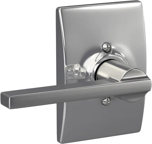 Miniatura 54 de Schlage F10 LAT 626 CEN Latitude - Manilla de puerta con moldura Century, cerradura de paso para pasillo y armario, cromo satinado