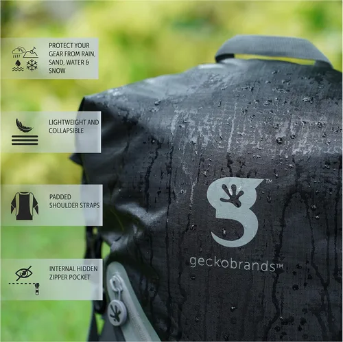 Miniatura 6 de geckobrands Mochila impermeable de 30 litros, bolsa seca ligera y plegable, azul marinoazul neón