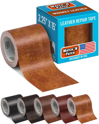 MATCH 'N PATCH Cinta de reparación de cuero realista, duradera, fácil de aplicar, grado profesional, uso versátil, diseñada en Carolina del Norte