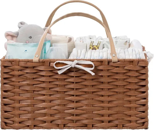 Miniatura 15 de HBlife Organizador Grande de Pañales para Bebé, Cestas de Almacenamiento de Cuerda de Papel Contenedor de Guardería con Divisor Extraíble
