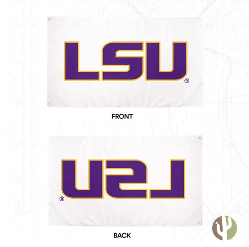 Miniatura 2 de Desert Cactus Bandera de la Universidad Estatal de Louisiana – Bandera de los Tigres LSU de 3 x 5 pies, tela duradera para interiores y exteriores