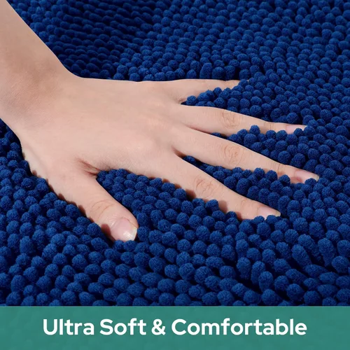 Miniatura 5 de HOMEIDEAS Alfombra de baño redonda, felpilla de lujo, extra suave y absorbente, antideslizante, lavable a máquina (rojo borgoña, 2 pies)