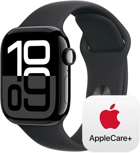 Miniatura 14 de Apple Watch Series 10 (42 mm, GPS) con caja de aluminio negro azabache, correa deportiva negra, S/M monitor fitness, app ECG, pantalla Retina Caja