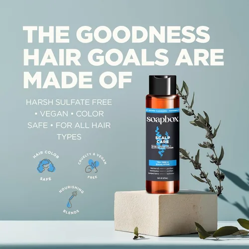 Miniatura 8 de Soapbox Paquete variado de champú y acondicionador 2 en 1 para hombre, 1 cuidado del cuero cabelludo y 1 grueso y completo, ingredientes limpios