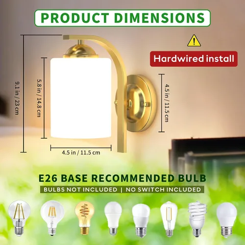 Miniatura 3 de Apliques de Pared Luces Lámpara para Dormitorio Baño, Accesorios de Luz de Tocador Modernos, Linternas de Iluminación de Montaje en Pared