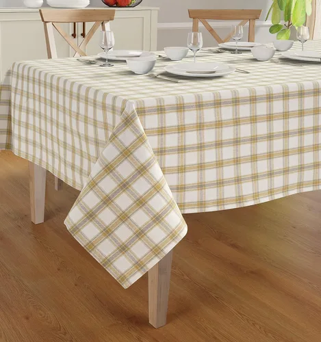 Miniatura 2 de Mantel de mesa rectangular - Cubierta de mesa - Algodón con costura mitrada - Fundas de mesa a cuadros para cocina, comedor, bodas, decoraciones