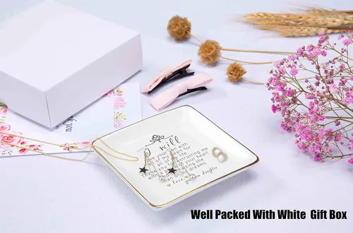 Miniatura 2 de Topthink Regalo para la madre del novio de la novia Gracias por criar al hombre de mis sueños Soporte de cerámica para joyas Bandeja de joyería