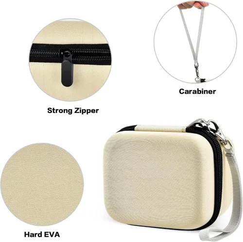 Miniatura 4 de Funda para afeitadora de calavera eléctrica Pitbull Pro, rotativa de viaje duro para hombres, recortadora de barba con bolsillo de malla con Beige