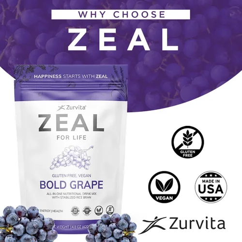 Miniatura 6 de Zurvita - Zeal for Life - Sabor a uva audaz - Suplemento nutricional diario para vitalidad, inmunidad y bienestar general - Bolsa de bienestar