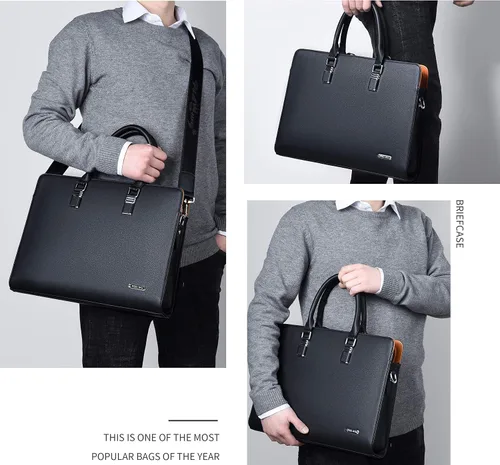 Miniatura 2 de FSD.WG Bolso de negocios Cartera de cuero Bolso de hombro para portátil Bolso de negocios para hombres