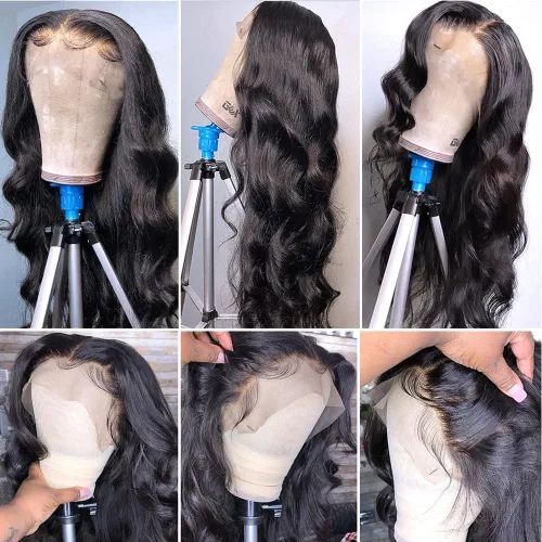 Miniatura 8 de Pelucas de cabello humano ondulado con encaje frontal para mujer, 13 x 4, HD, transparente, sin pegamento, prearrancadas con abuelitos, 150