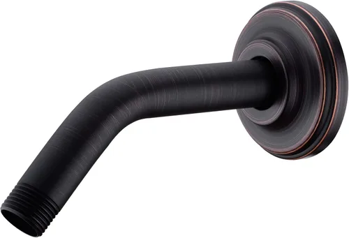 Brazo de ducha angular con brida ORB de 15 cm de acero inoxidable, brazo de extensión montado en la pared para cabezal de ducha superior, bronce Oil