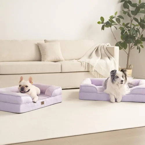 Miniatura 74 de EHEYCIGA – Cama ortopédica impermeable para perros pequeños, de espuma viscoelástica tipo caja de huevos, con bordes elevados y base antideslizante