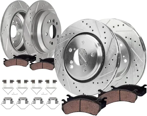 Miniatura 35 de Detroit Axle - Pastillas de freno para Nissan Quest 2004-2017, X-Trail 2005-2006, pastillas de freno de cerámica delanteras y traseras con repuesto