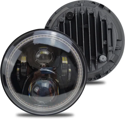 Miniatura 7 de Faros redondos LED de 7 pulgadas con halo DRL blanco, señal de giro ámbar, compatibles con JK JKU TJ